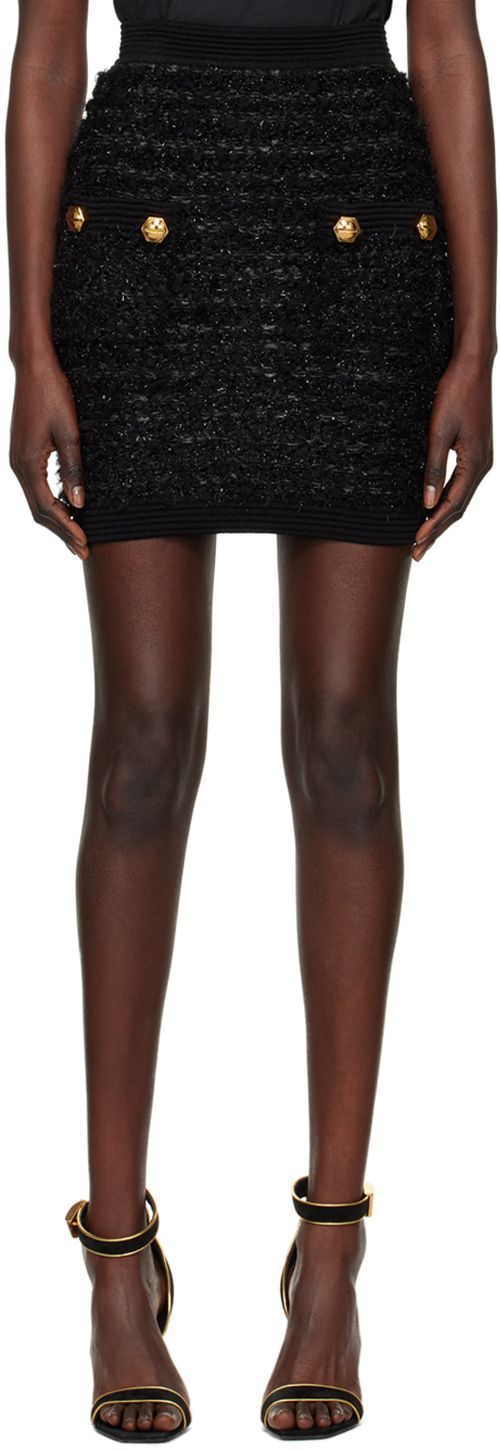 Black studded mini skirt