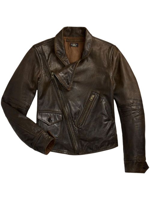 DAVIES JKT-LINED-MOTO JACKET - Brown