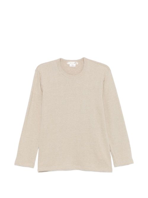 Linen-Cotton Blend T-Shirt — Beige