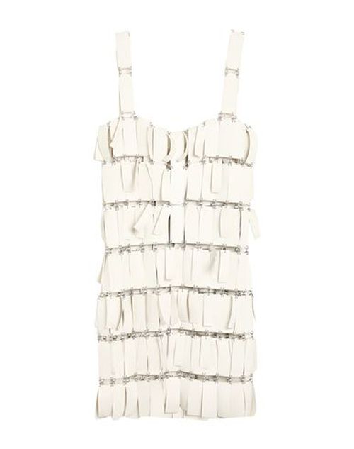 Woman Mini dress White Size 6 Synthetic fibers, Polyester, Brass