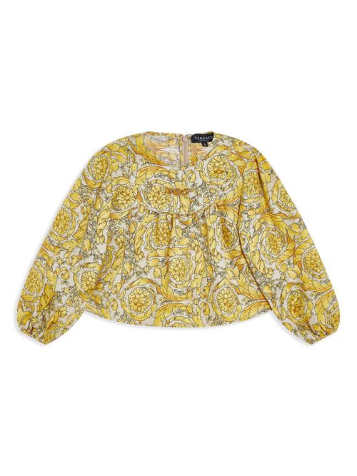 Barocco-print silk shirt - Yellow