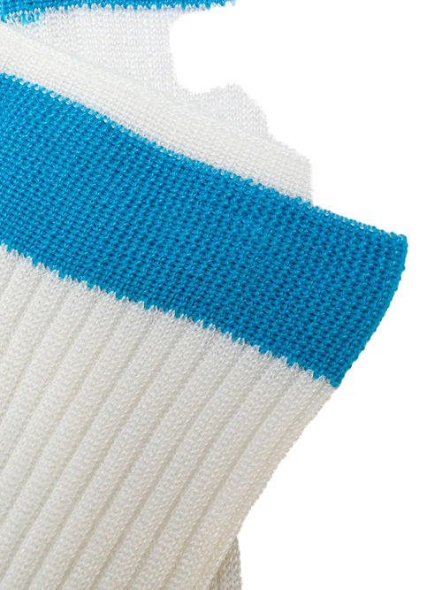Silk Blend Ribbed Socks — White