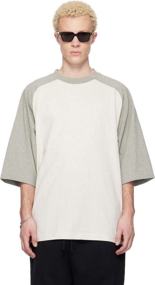 Off-White & Gray Signature Baseball T-shirt