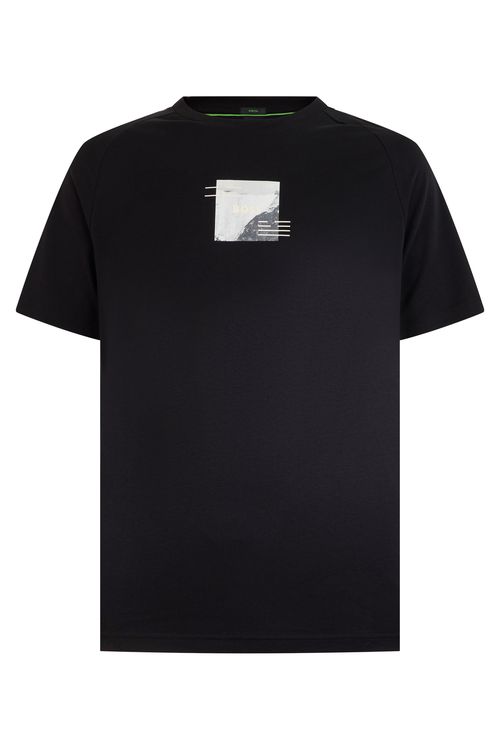 Graphic Print Cotton T-Shirt — Black