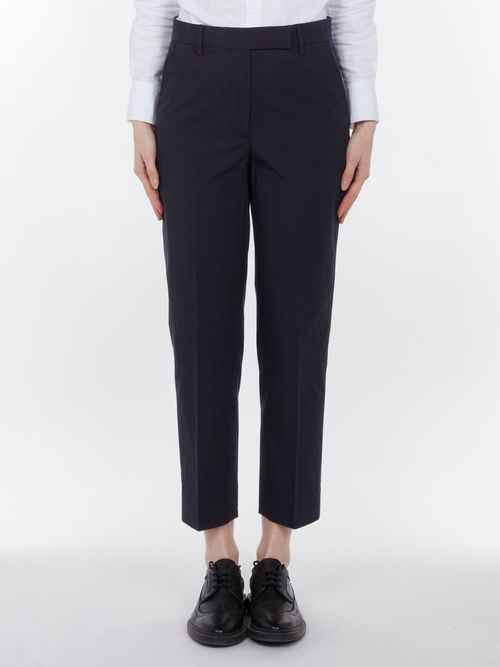 Crease-Resistant Cotton Trousers — Navy