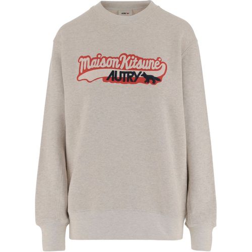 Autry X Maison Kitsune Logo Cotton Sweatshirt