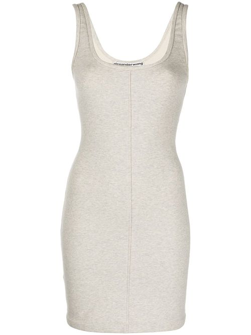 Alexander Wang U-neck fitted mini dress - Grey