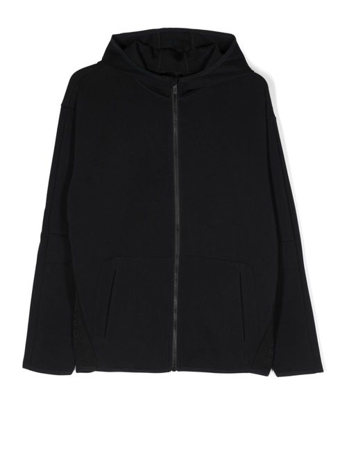 Logo-embossed hooded jacket - Blue