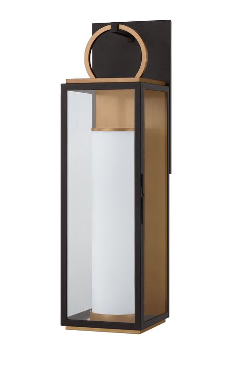 Patina Brass Textured Black LED Wall Sconce from the Gareth Collection