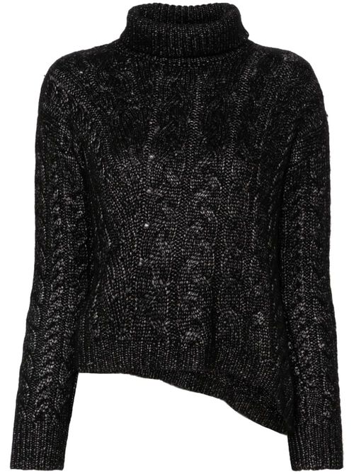 Cable-knit sweater - Black