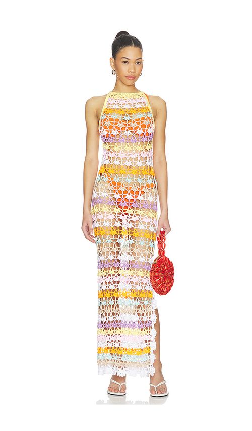 ANDREEVA Handmade Crochet Dress in Yellow. L. Also in M