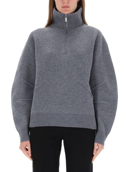 Women's Merino Wool Half-Zip Mock Neck Sweater