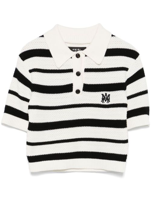 MA Striped polo shirt - Black