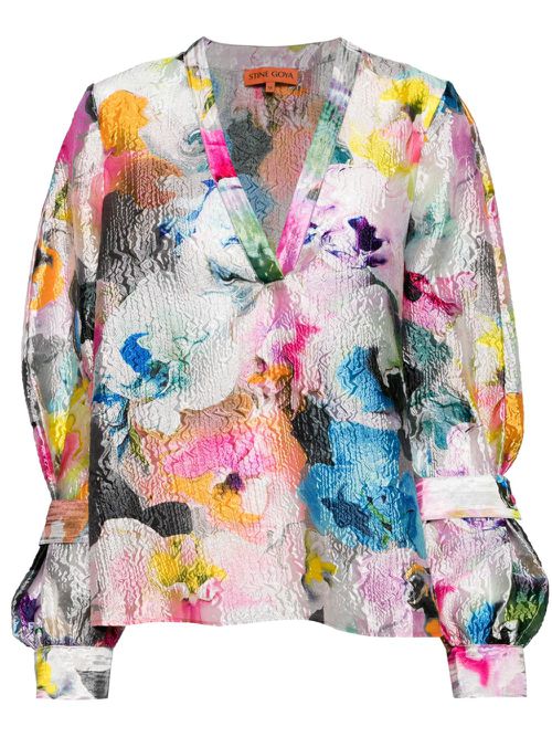 Nandya floral-print blouse - Silver