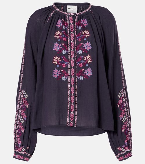 Lynne embroidered cotton blouse