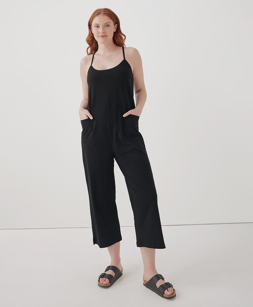 Women's Black Cool Stretch Lounge Jumpsuit