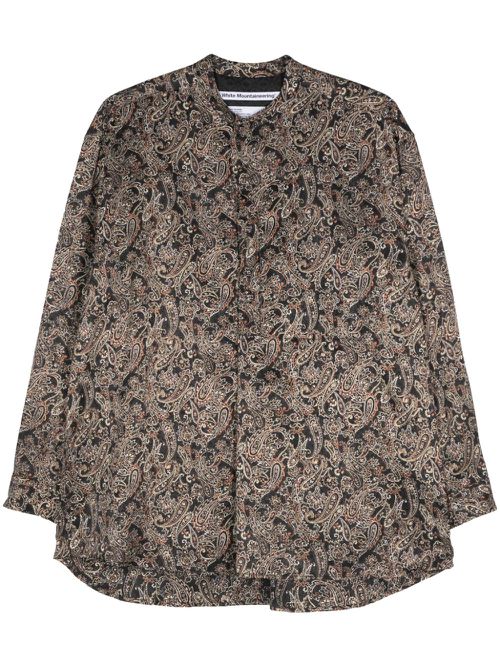 Paisley-print satin shirt - Black