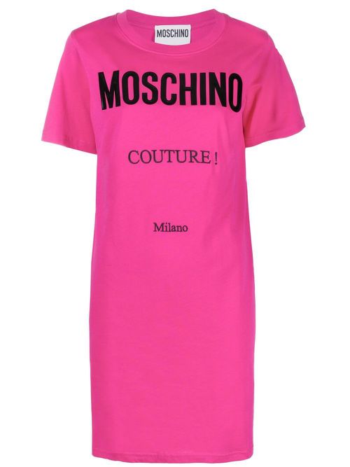 Logo-print T-shirt dress - Pink