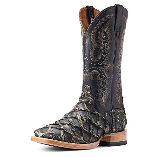ARIAT BMVY9 Mens Deep Water Western Boot Distressed Black Piraruci/Ancient Black