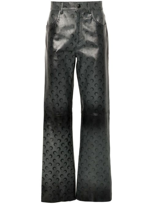 Crescent Moon-airbrushed trousers - Grey