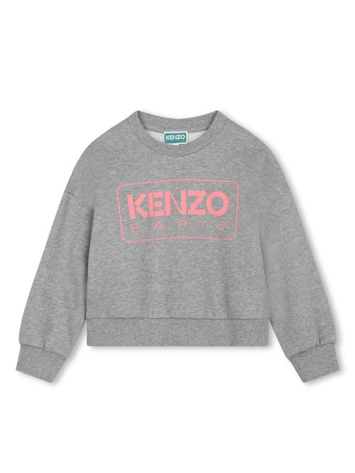 Logo-print mélange-effect sweatshirt - Grey