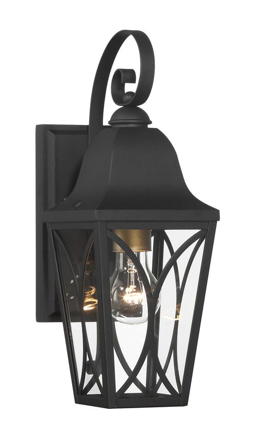 Sand Coal And Olden Brass One Light Outdoor Wall Mount from the Cardigan Collection