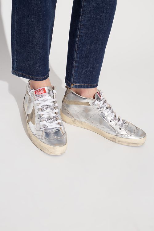 Golden Goose ‘Mid Star Classic’ High-top Sneakers, Women's, Silver