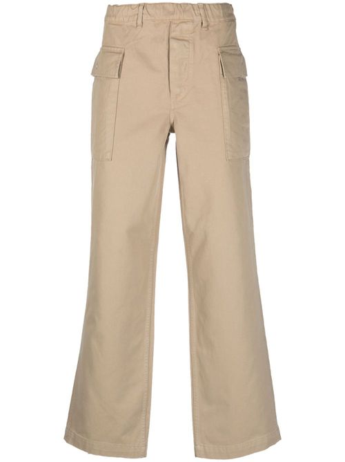 Straight-leg cropped trousers - Green