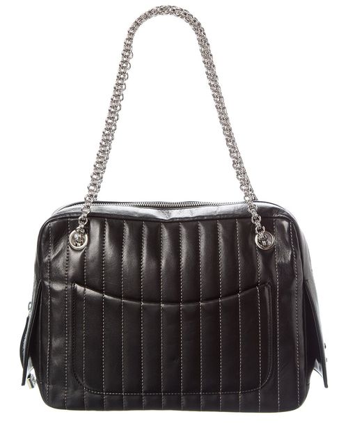 Black Lambskin Leather Mademoiselle Chain CC Tote (Authentic Pre-Loved)