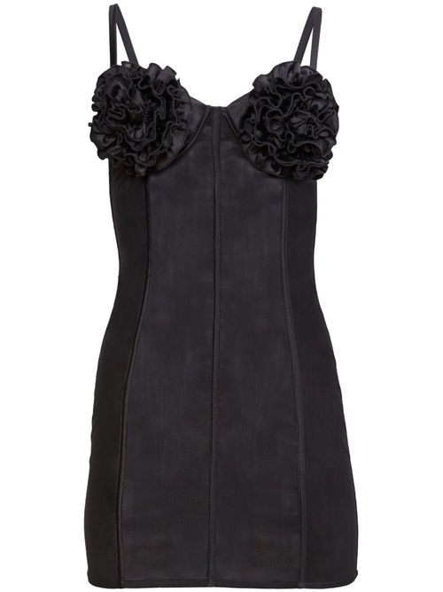 Rose Cup stretch-silk minidress - Black