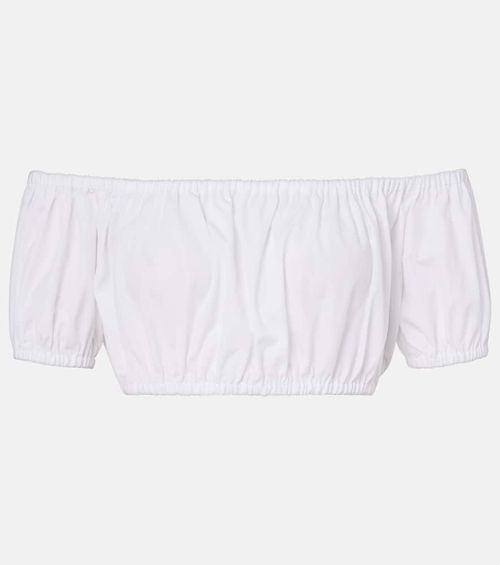 Off-shoulder cotton crop top