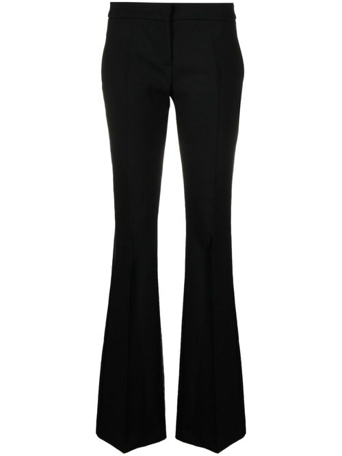 Flared wool-blend trousers - Black