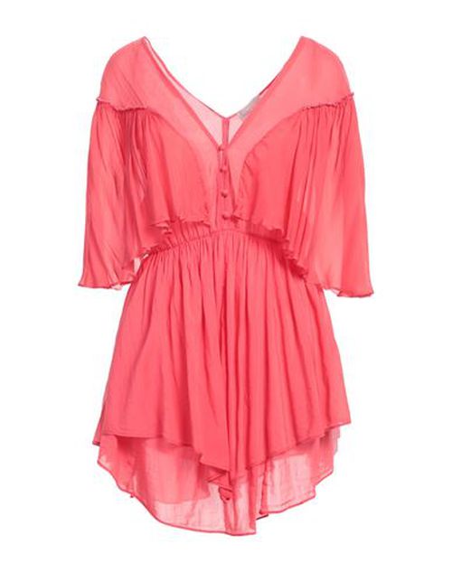 Forte_forte Woman Mini dress Coral Size 0 Cotton, Silk, Viscose