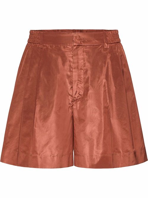 Pressed-crease tailored shorts - Brown
