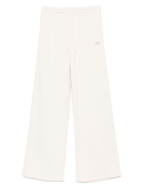 Logo-embroidered trousers - Neutrals