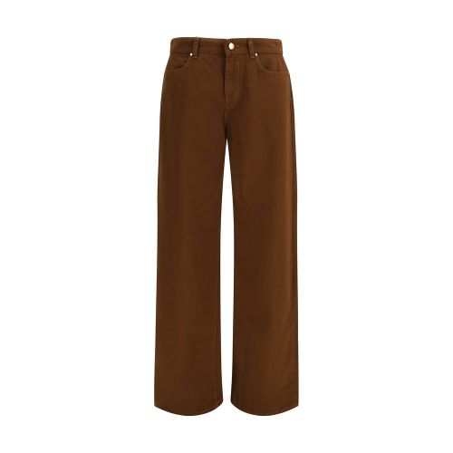 Cotton Satin Trousers — Brown