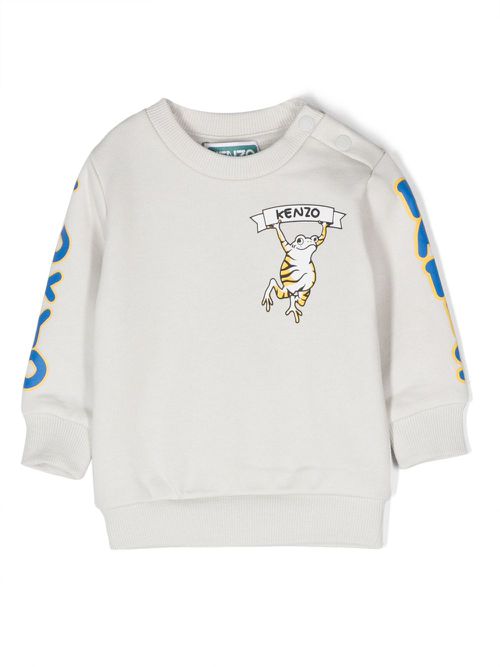Logo-print cotton sweatshirt - Grey