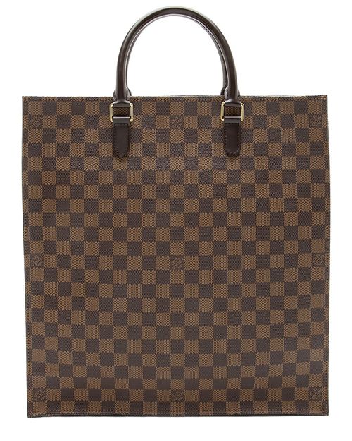 Brown Damier Ebene Coated Canvas, Leather Sac Plat (Authentic  Pre-Loved)
