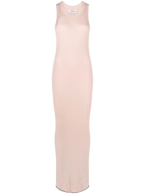 Sleeveless ribbed maxi dress - Pink