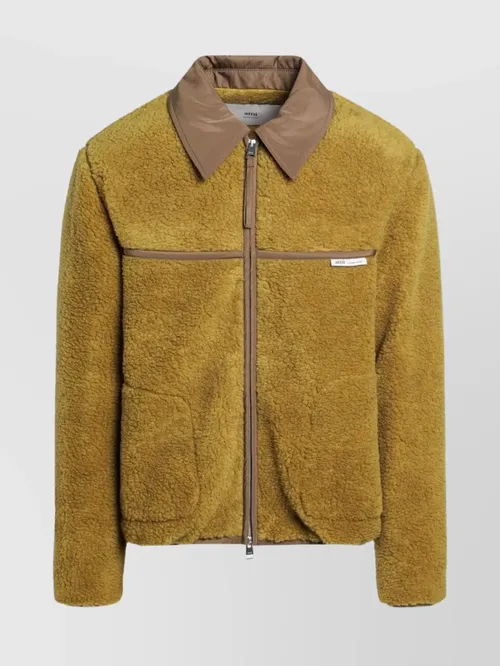 Ami Paris - shearling bomber jacket long sleeve