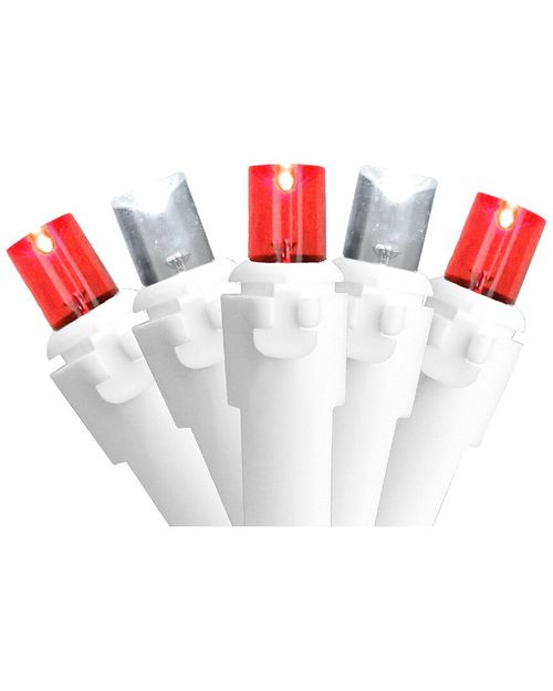 Northlight 100-Count Red And Pure White LED Wide Angle Icicle Christmas Lights  - 5.5ft White Wire