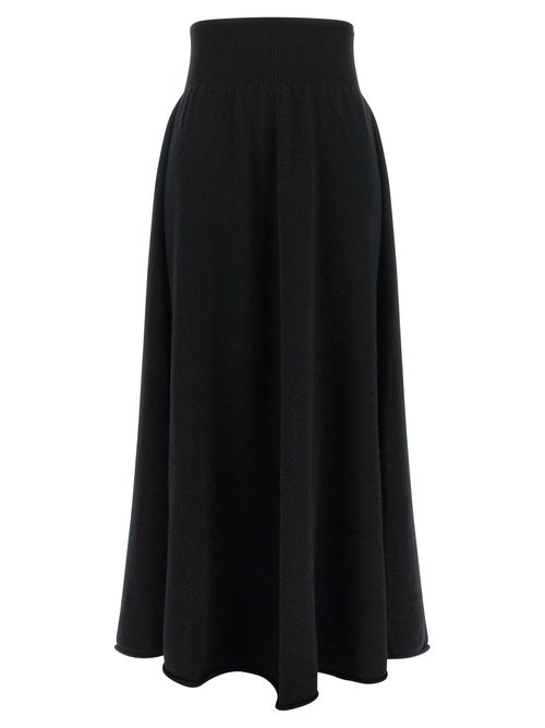 Cashmere Flared Skirt — Black