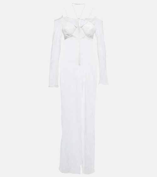 Bridal cutout lace gown