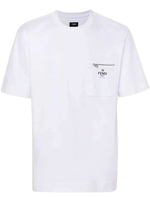 Zip-Detail Roma Cotton T-Shirt