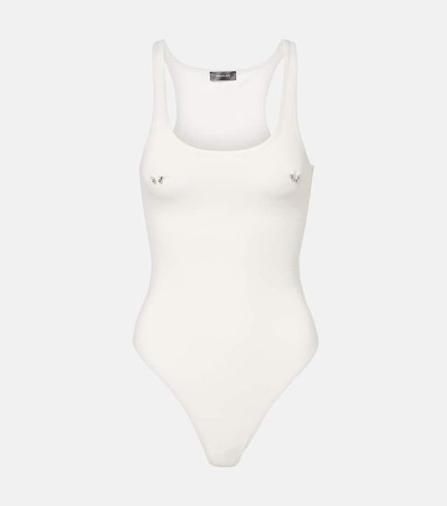 Embellished cotton bodysuit