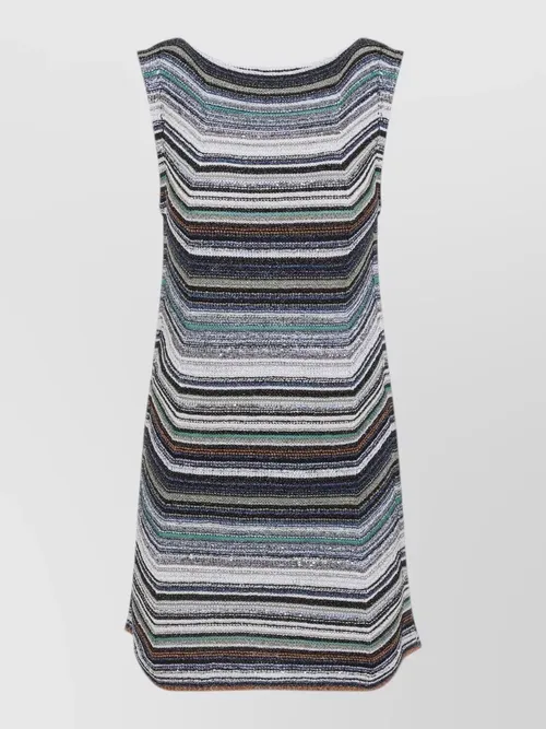 Missoni - knit mini dress multicolor stripes sleevele
