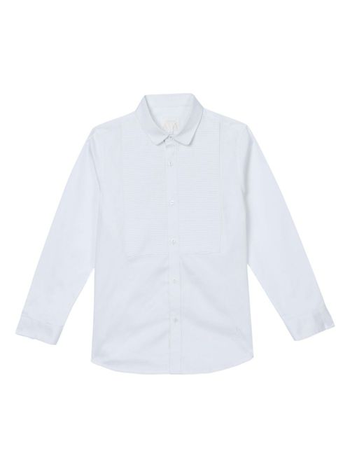 Ribbed-panel shirt - WHITE