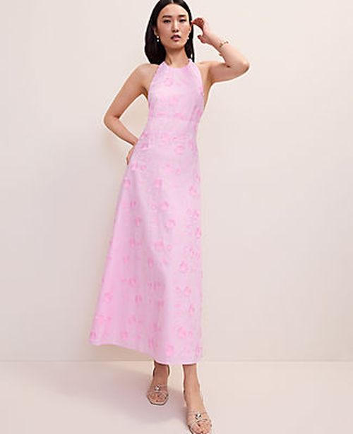 Ann Taylor Halter Floral Maxi Dress