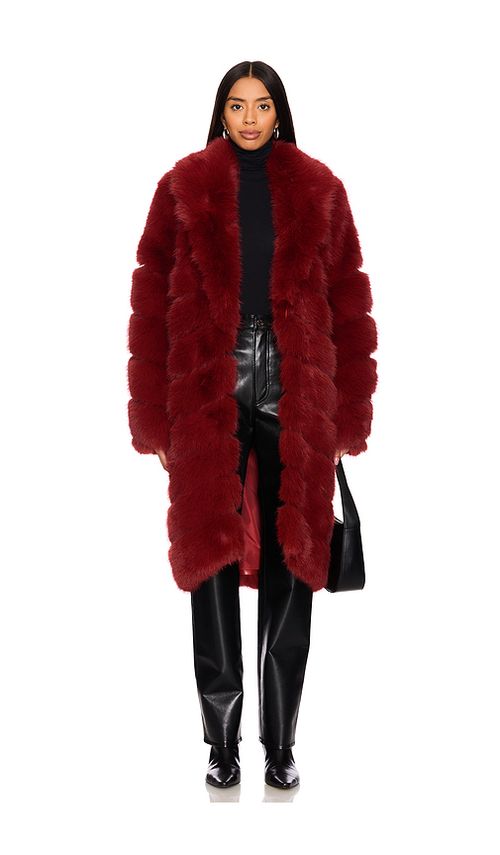 OW Collection MANTEAU IMITATION FOURRURE COPENHAGEN en Red. L. Also en