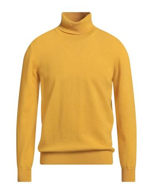 Man Turtleneck Marigold Size XL Cashmere, Merino Wool